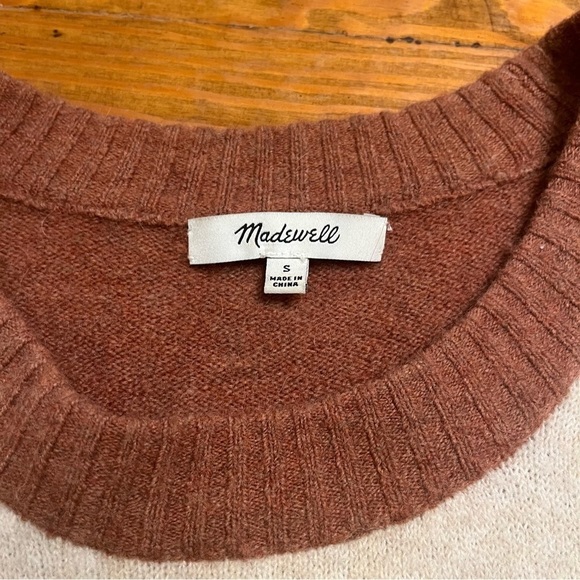 Madewell Merino Wool Alpaca Blend Colorblock Payton Sweater in Coziest Yarn S - Picture 8 of 13